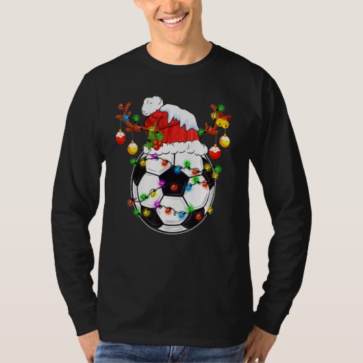 Christmas Soccer Snow Holiday Sport Lover Soccer P Tシャツ (正面)