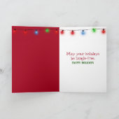 Christmas Socks and Holiday Lights in Snow カード (内部)