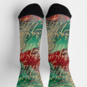 Christmas Socks Gold Writings ソックス (上部)