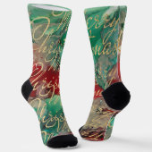 Christmas Socks Gold Writings ソックス (傾斜あり)