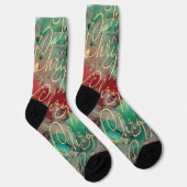 Christmas Socks Gold Writings ソックス (右)