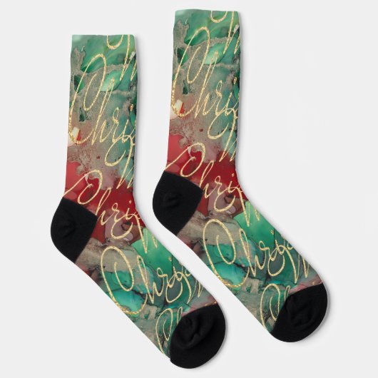 Christmas Socks Gold Writings ソックス (右)