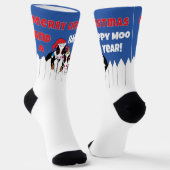 Christmas Socks Happy MOO Year! ソックス (傾斜あり)