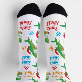 Christmas Socks Santa Shark ソックス