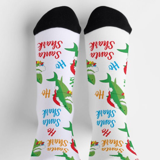 Christmas Socks Santa Shark ソックス (上部)