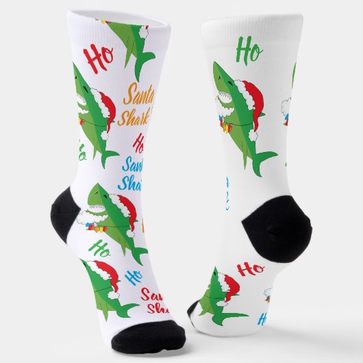 Christmas Socks Santa Shark ソックス (傾斜あり)