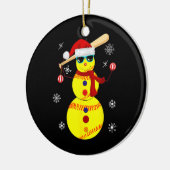 Christmas Softball Bat Snowman Santa Snowflake セラミックオーナメント (左)