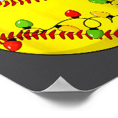 Christmas Softball Xmas Santa Srts Hat Mens Womens ポスター (角)