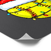 Christmas Softball Xmas Santa Srts Hat Mens Womens ポスター (角)