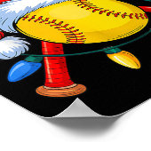 Christmas Softball Xmas Santa Srts Hat Mens Womens ポスター (角)