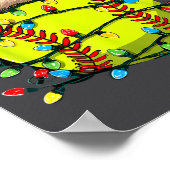 Christmas Softball Xmas Santa Srts Hat Mens Womens ポスター (角)