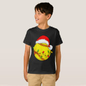 Christmas Softball Xmas Santa Srts Hat Mens Womens Tシャツ (正面フル)