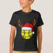 Christmas Softball Xmas Santa Srts Hat Mens Womens Tシャツ (正面)