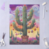 Christmas Southwest Saguaro Cactus Decoupage 薄葉紙 (クラフト)