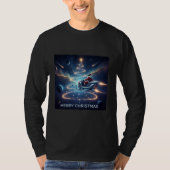 Christmas Space Santa Sleigh Tシャツ (正面)