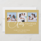 Christmas Spanish Cute 3 Multi Photo Collage シーズンカード (正面)