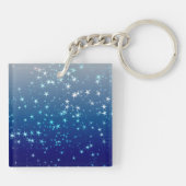 Christmas Sparkles Stars Blue Sky キーホルダー (裏面)