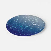 Christmas Sparkles Stars Blue Sky ペーパープレート (アングル)