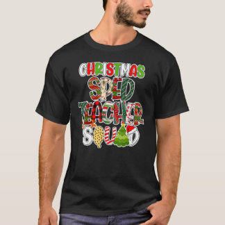 Christmas Sped Teacher Squad Red Plaid Teacher Tシャツ