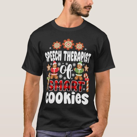 Christmas Speechherapist Of Smart Cookies Cute Gin Tシャツ (正面)