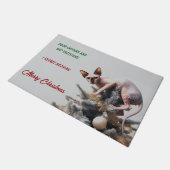 Christmas Sphynx Cat ドアマット (アングル)