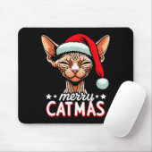 Christmas Sphynx Cat Merry Catmas Santa Hat Xmas  マウスパッド (マウス)