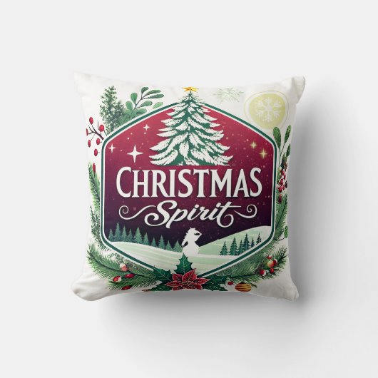 Christmas Spirit – A Festive Emblem of Joy クッション (正面)