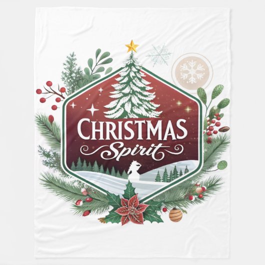 Christmas Spirit – A Festive Emblem of Joy フリースブランケット (正面)