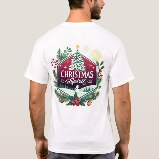 Christmas Spirit – A Festive Emblem of Joy Tシャツ (裏面)