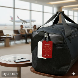 Christmas Spirit Custom Deep Red Name ラゲッジタグ