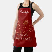 Christmas Spirit Custom Deep Red Name Apron エプロン (インサイチュ)