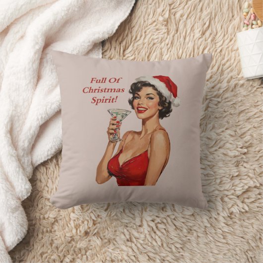 Christmas Spirit Throw Pillow クッション (ブランケット)