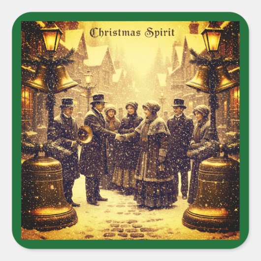 CHRISTMAS SPIRIT TRADITIONAL DESIGN スクエアシール (正面)