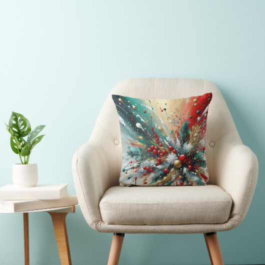 Christmas Splatter / Snowflakes  クッション (椅子)
