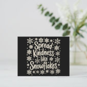 Christmas Spread Kindness Like Snowflakes Xmas シーズンポストカード (スタンド正面)