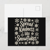 Christmas Spread Kindness Like Snowflakes Xmas シーズンポストカード (正面/裏面)