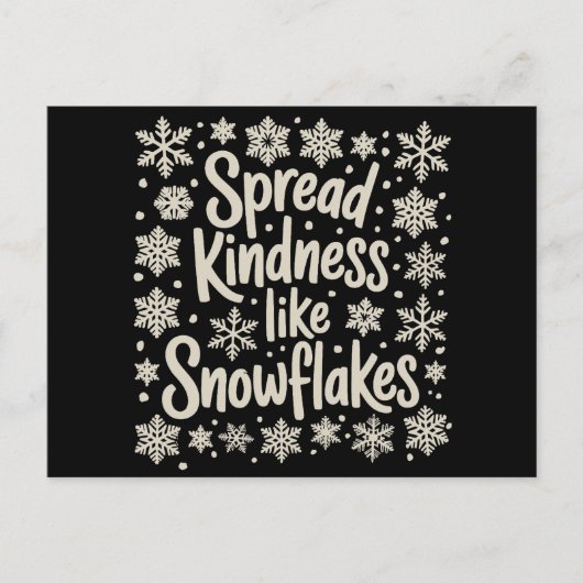 Christmas Spread Kindness Like Snowflakes Xmas シーズンポストカード (正面)