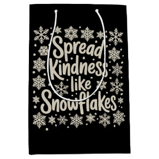 Christmas Spread Kindness Like Snowflakes Xmas ミディアムペーパーバッグ