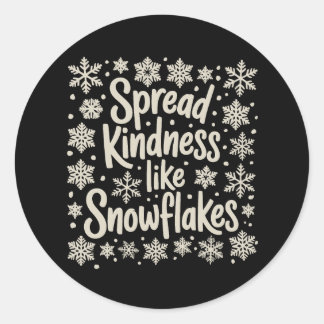 Christmas Spread Kindness Like Snowflakes Xmas ラウンドシール