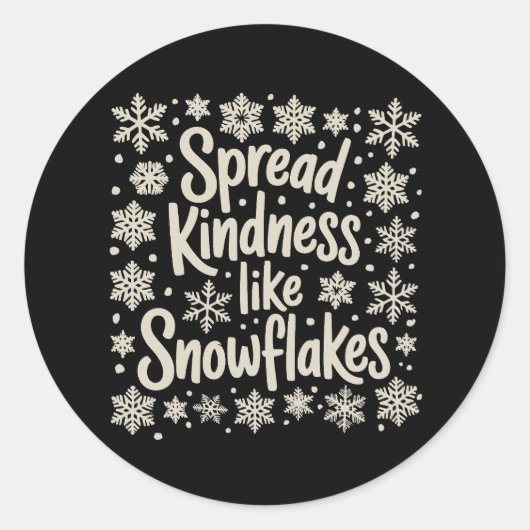 Christmas Spread Kindness Like Snowflakes Xmas ラウンドシール (正面)