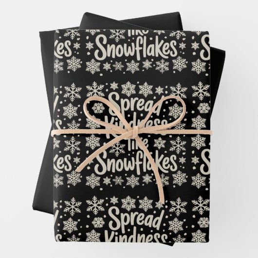 Christmas Spread Kindness Like Snowflakes Xmas ラッピングペーパーシート (インサイチュ)