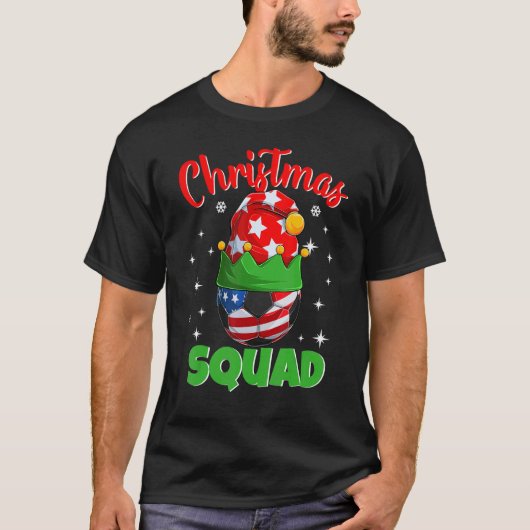 Christmas Squad Elf Soccer Family Matching Pajam Tシャツ (正面)