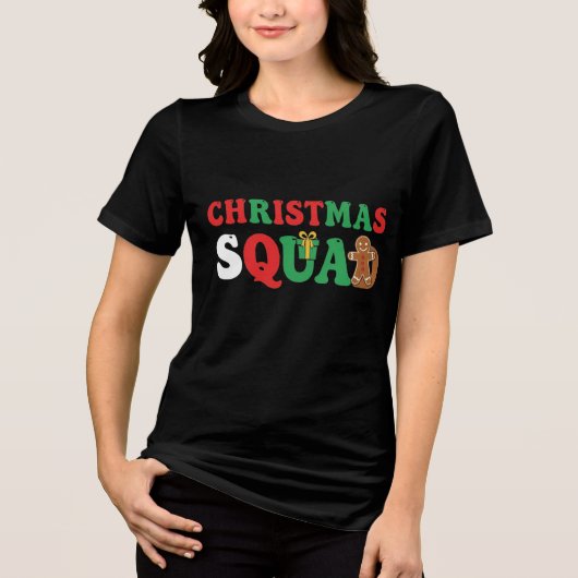 Christmas Squad | Fun Matching Holiday Team Design トライブレンドＴシャツ (正面)