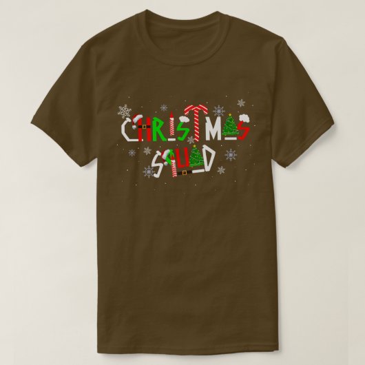 Christmas Squad Funny Team Group Santa Xmas Tree C Tシャツ (デザイン正面)