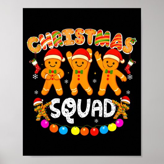 Christmas Squad Funny Xmas Gingerbread Family Matc ポスター (正面)