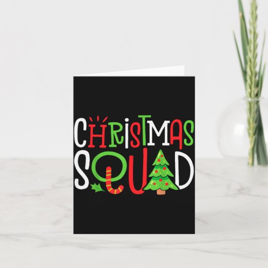 Christmas Squad Funny Xmas Tree Family Matching Pa カード (正面)
