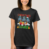 Christmas Squad Leopard Three Santa Reindeer Elf W Tシャツ (正面)