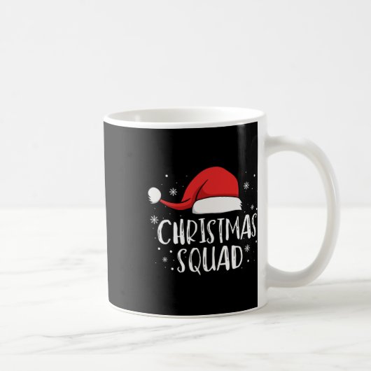 Christmas Squad Light Red Santa Hat Family Matchin コーヒーマグカップ (右)