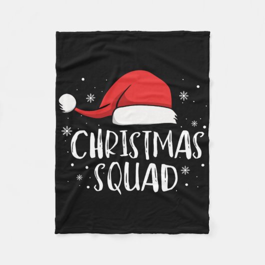 Christmas Squad Light Red Santa Hat Family Matchin フリースブランケット (正面)