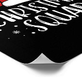 Christmas Squad Light Red Santa Hat Family Matchin ポスター (角)